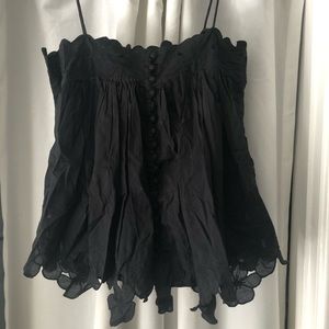 Catherine Maladrino Black Embroidered Top